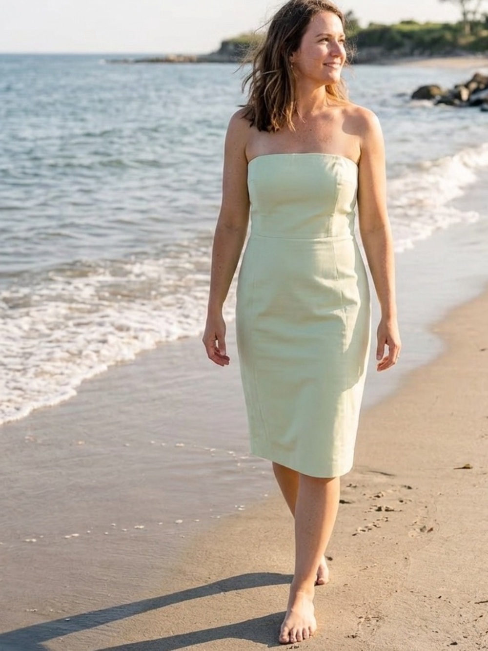 J. Crew Strapless Mint Green Sheath Dress